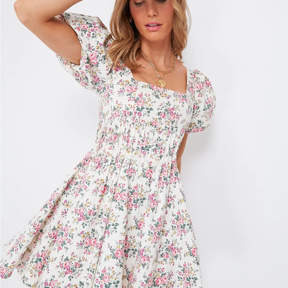 Hyacinth House Pink Floral Aurelia Mini Dress
